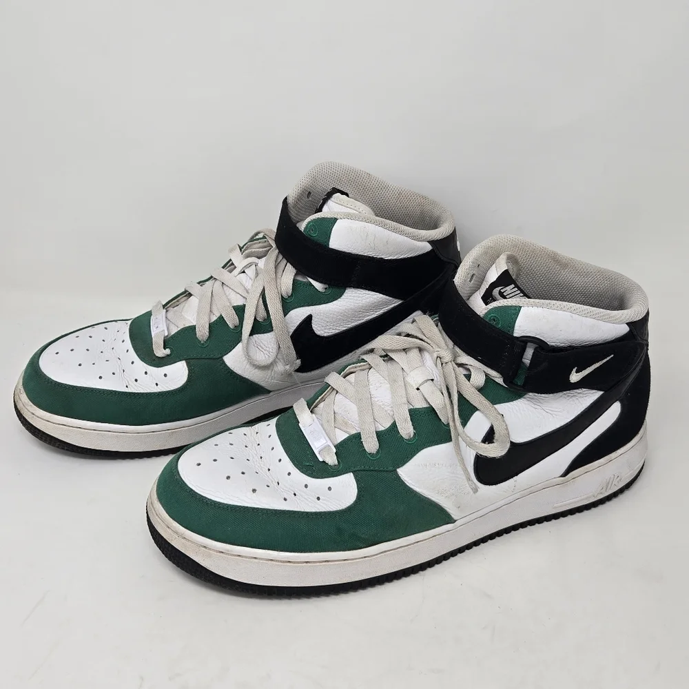 Nike Air Force 1 High Mid By You Green White Mens Size 12.5 Shoes DZ3640-900